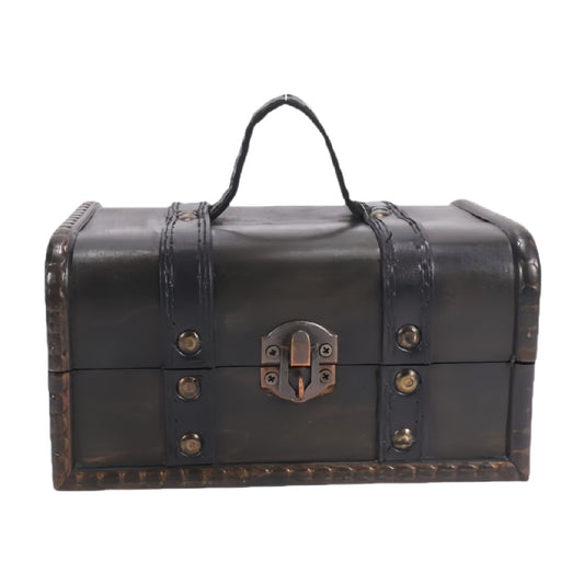 Vintage-Style Storage Box with Handle and Lock